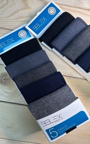 جوراب مردانه ساقدار الوان ساده 5 عددی