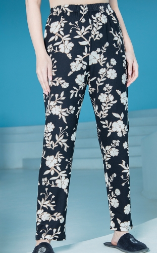 شلوار زنانه راحتی پنبه ای طرحدار(گل)